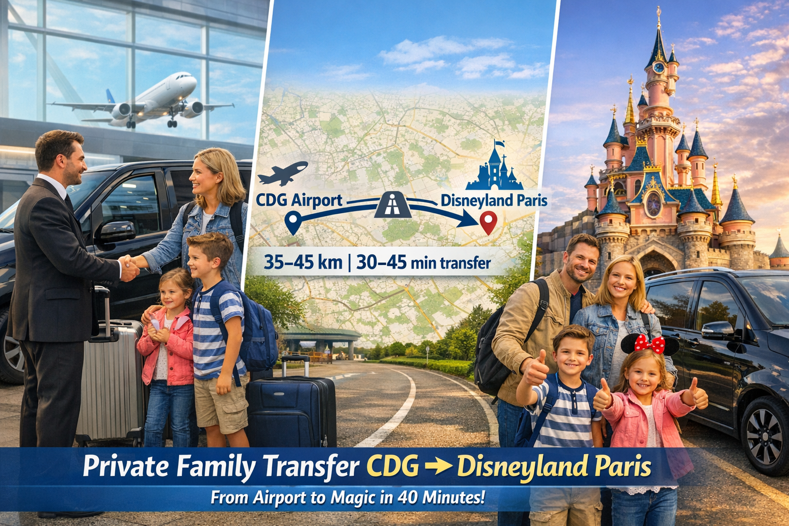 best private transfer CDG to Disneyland Paris