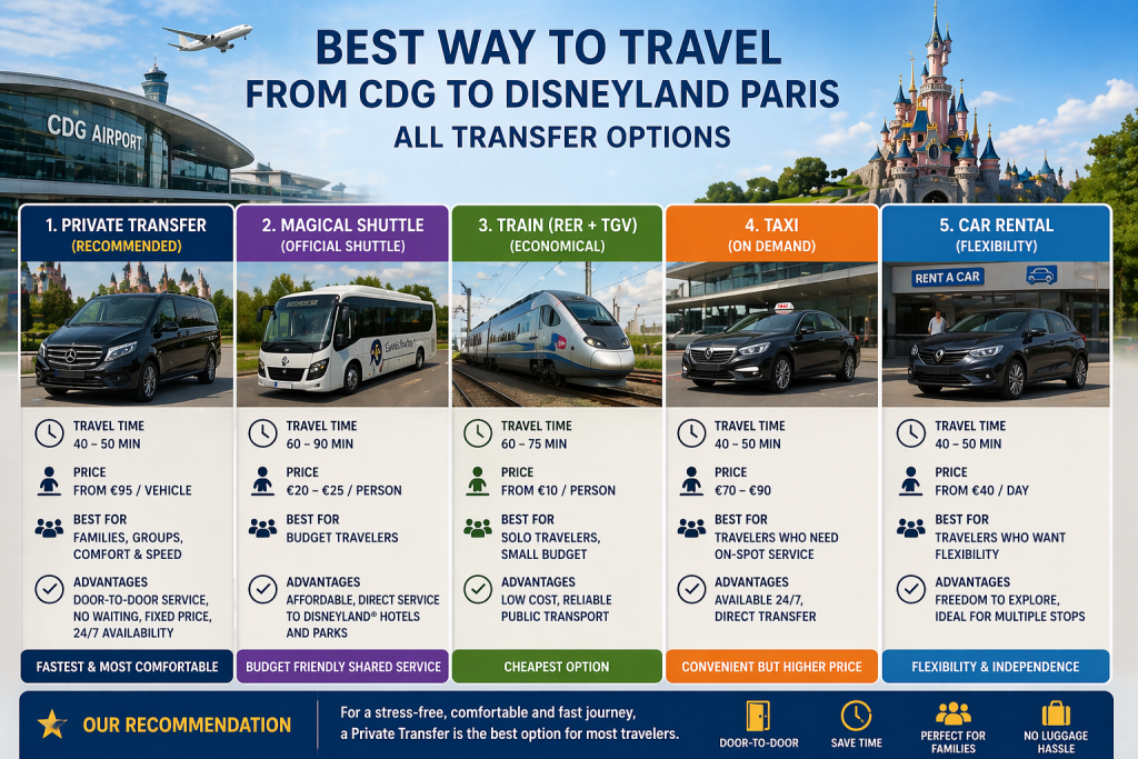 best way to travel cdg to disneyland paris