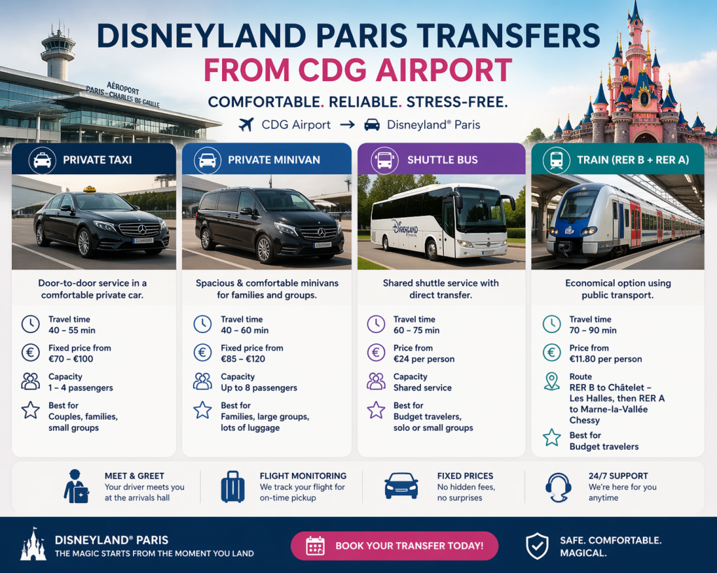 disneyland Paris transfers from cdg airport