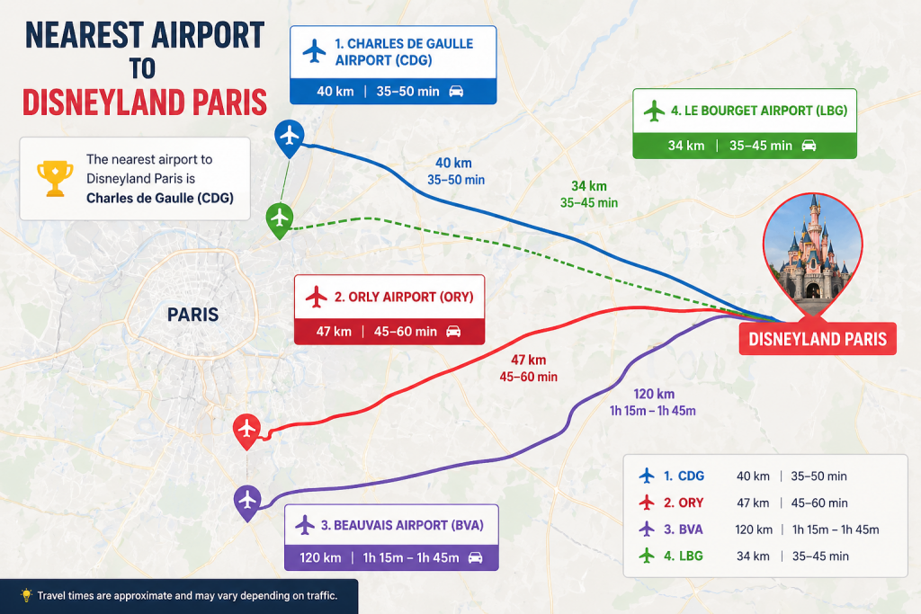 Nearest Airport to Disneyland Paris + Best Transfer Options (2026 Guide)