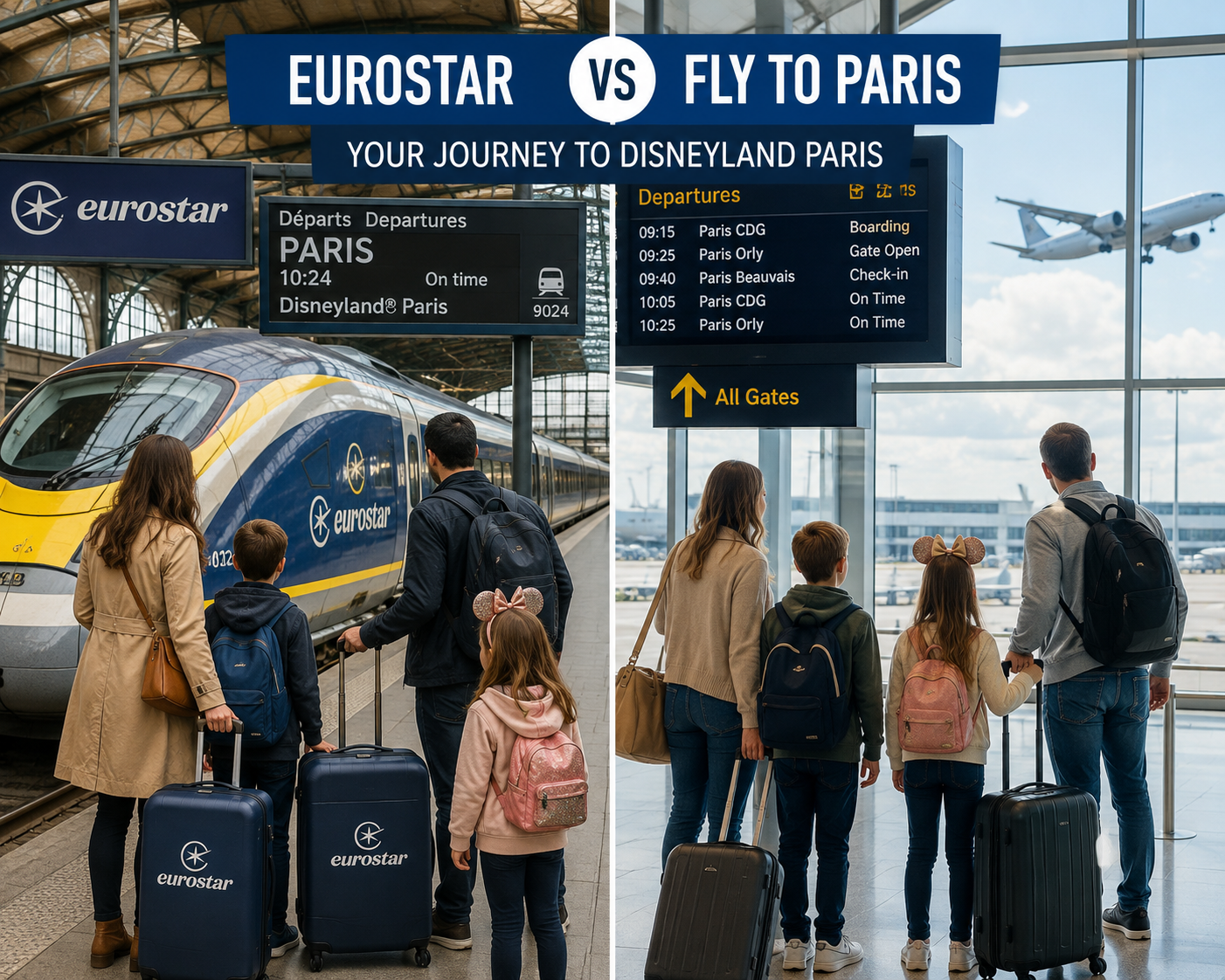 eurostar train and flight to disneyland paris