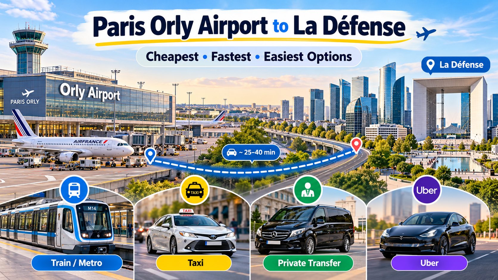 orly airport to La Défense